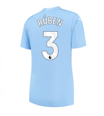 Manchester City Ruben Dias #3 Koszulka Podstawowych Kobiety 2023-24 Krótki Rękaw